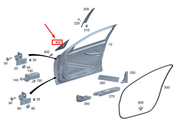 MERCEDES-BENZ C S206 Left Outside Door Mirror Seal A2068111700 ORIGINAL