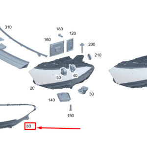 MERCEDES-BENZ EQS V297 Left Headlight Seal A2978261700 ORIGINAL