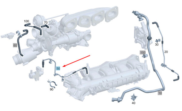 MERCEDES-BENZ C W204 Vacuum Line A2740703600 ORIGINAL
