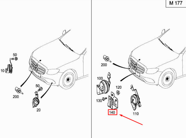 MERCEDES-BENZ E W213 Horn Bracket A2135422000 ORIGINAL