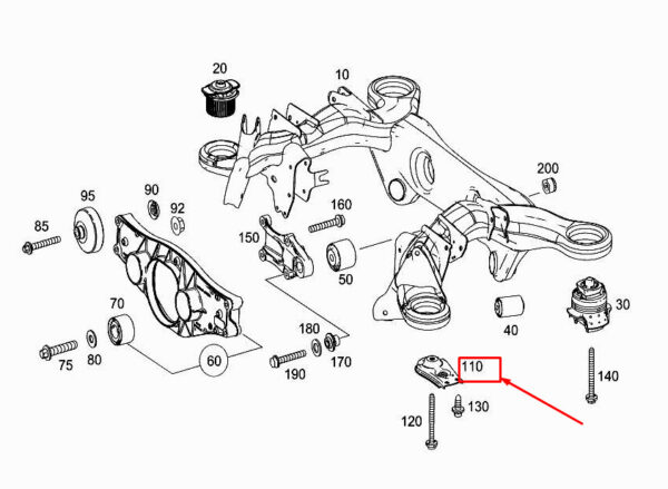 MERCEDES-BENZ S W222 Rear Left Axle Carrier Stop Plate A2223520046 ORIGINAL