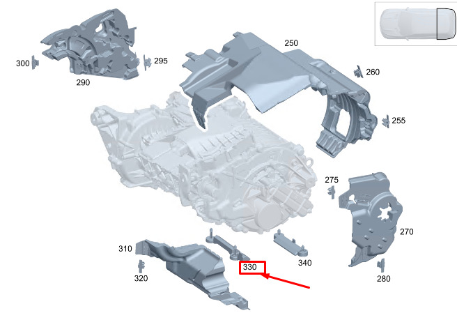MERCEDES-BENZ EQC Front Damping Mat Holder A2933410400 ORIGINAL 1 MERCEDES-BENZ EQC Front Damping Mat Holder A2933410400 ORIGINAL
