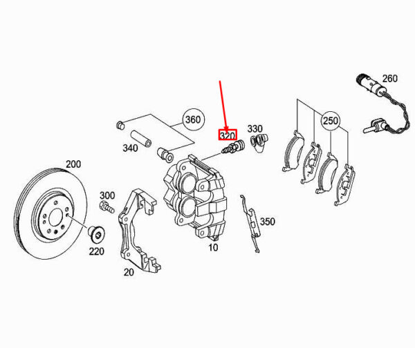 MERCEDES-BENZ GLC X253 Brake Bleed Valve A0004209455 ORIGINAL