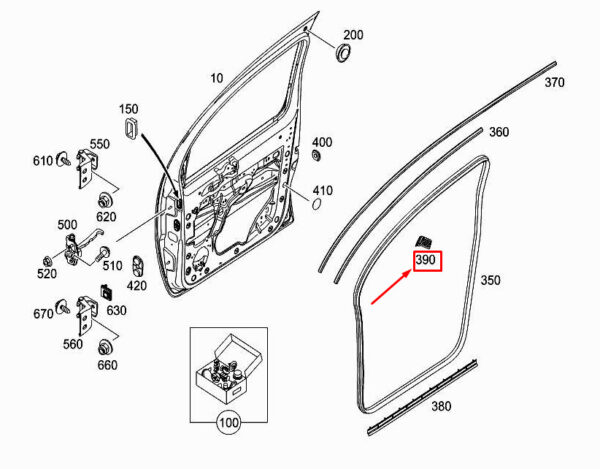 MERCEDES-BENZ CITAN W415 Front Left Door Sealing A4157200054 ORIGINAL