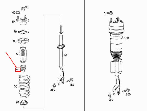 MERCEDES-BENZ GLC X253 Front Shock Absorber Buffer Stop A2533210006 ORIGINAL