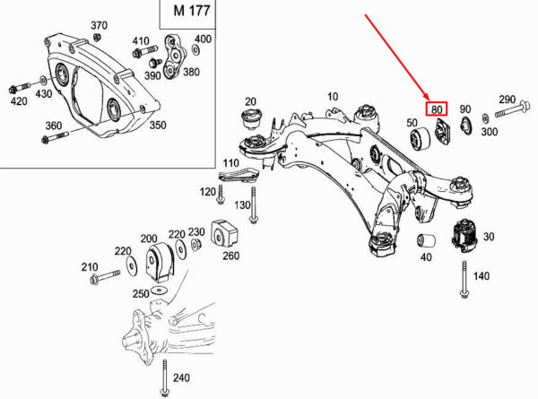 MERCEDES-BENZ E W213 Rear Left Axle Vibration Damper A2133522300 ORIGINAL