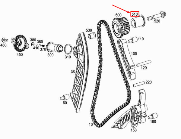 MERCEDES-BENZ GLE W167 Intermediate Gear Bearing Journal A6540523600 ORIGINAL