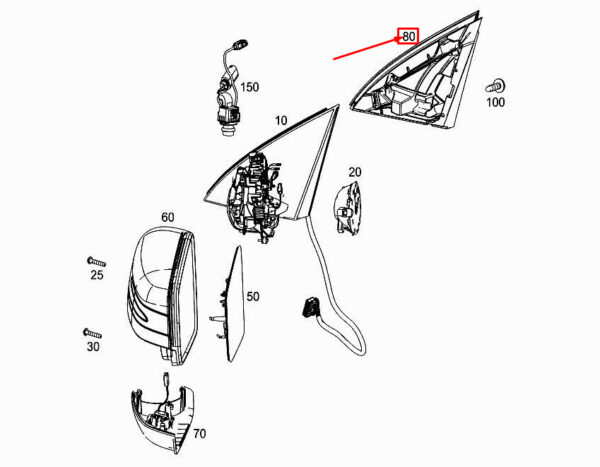 MERCEDES-BENZ GLE Coupe C292 Front Left Mirror Sealing A2928110198 ORIGINAL