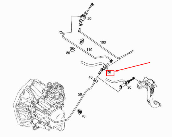 MERCEDES-BENZ CITAN W415 Master Cylinder Hydraulic Line A4152900613 ORIGINAL