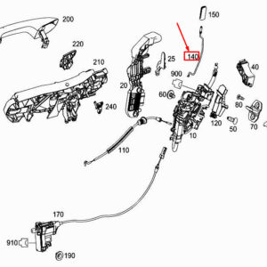 MERCEDES-BENZ S W222 Rear Left Door Lock Securing Rod A2227300192 ORIGINAL