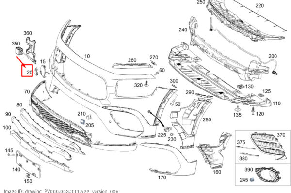 MERCEDES-BENZ GLB X247 Front Bumper Tow Eye Cover A2478856309 ORIGINAL