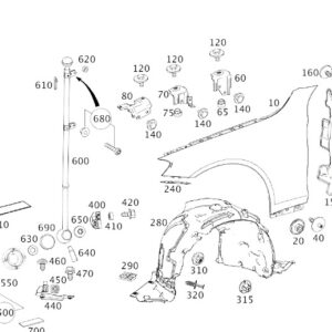 MERCEDES-BENZ S W222 Front Right Fender Bracket A2228811414 ORIGINAL