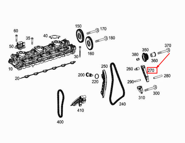 MERCEDES-BENZ S W222 Engine Chain Sliding Rail A6560500401 ORIGINAL