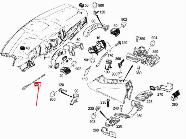 MERCEDES-BENZ GLE Coupe C292 Left Nozzle Bracket A1666803902 ORIGINAL