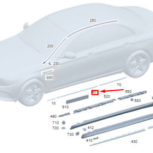 MERCEDES-BENZ S W223 Front Left Door Lower Molding A2236904402 ORIGINAL