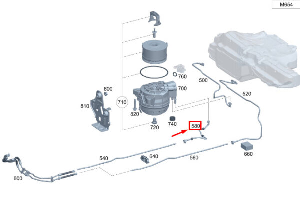 MERCEDES-BENZ C S206 Fuel Feed Line A2064700903 ORIGINAL