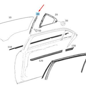 MERCEDES-BENZ E W212 Rear Left Door Window Divider A2127300119 ORIGINAL
