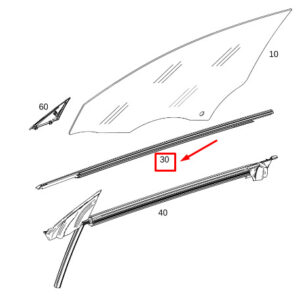 MERCEDES-BENZ CLA C118 Front RH Door Window Sealing Rail A1187201000 ORIGINAL