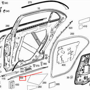 MERCEDES-BENZ S W222 Rear Door Left Bottom Cover Strip A2226900470 ORIGINAL