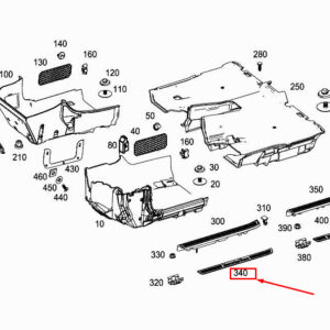 MERCEDES-BENZ S W222 Front Left Outside Sill Cover Rail A2226807835 ORIGINAL