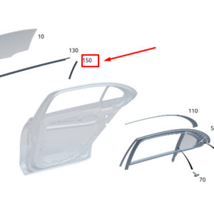 MERCEDES-BENZ S W223 Rear Left Door Window Divider A2237305300 ORIGINAL