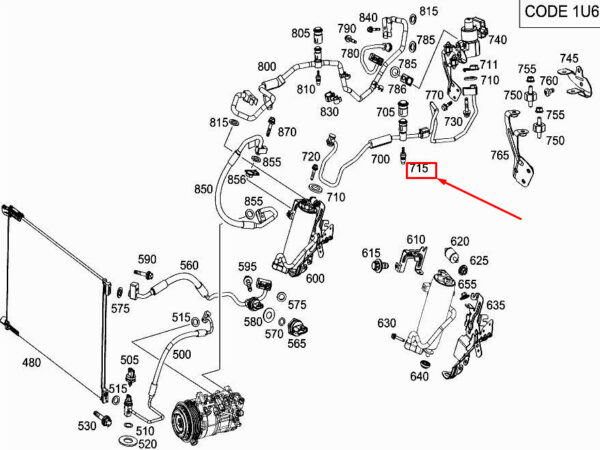 MERCEDES-BENZ E W213 Refrigerant Line Valve Element A0008320800 ORIGINAL