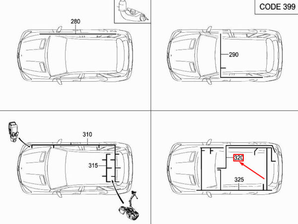 MERCEDES-BENZ ML W166 Multifunction Camera Wiring A1665403710 ORIGINAL