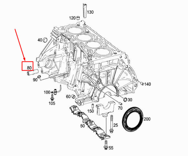 MERCEDES-BENZ A W177 Engine Coolant Outlet Connection A2822035000 ORIGINAL
