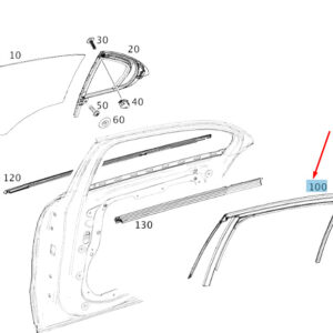 MERCEDES-BENZ A W176 Rear Left Door Window Guide Rail A1767350025 ORIGINAL