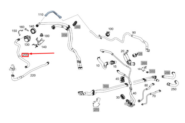 MERCEDES-BENZ GLE W167 Valve To Pump Hose A1678309602 ORIGINAL