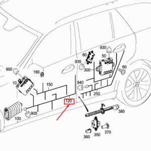 MERCEDES-BENZ E W212 Front Right Door Wiring Harness A2124409108 ORIGINAL