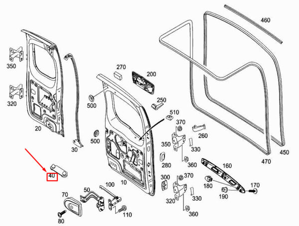 MERCEDES-BENZ CITAN W415 Rear-End Door Sealing Strip A4159870066 ORIGINAL