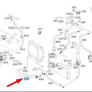 MERCEDES-BENZ S W221 AMG Auxiliary Cooler Hose A2215011184 ORIGINAL