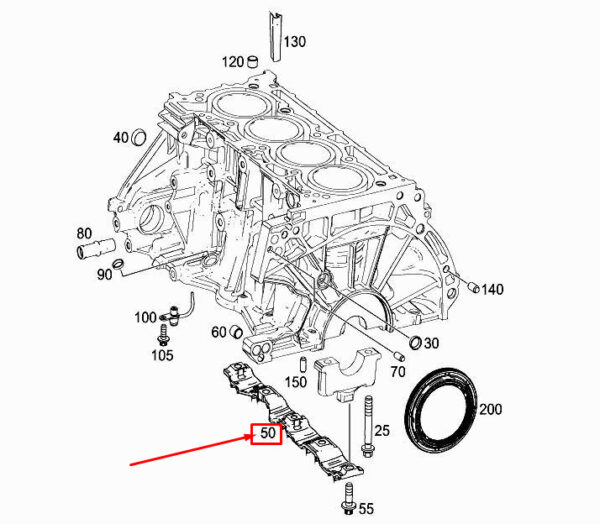 MERCEDES-BENZ A W177 Engine Bearing Bridge A2820340108 ORIGINAL