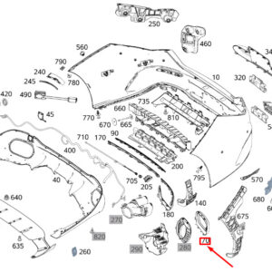 MERCEDES-BENZ CLA C118 Rear Bumper Right Tailpipe Trim A118492020064 ORIGINAL