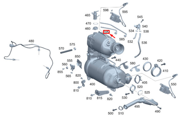 MERCEDES-BENZ GLB X247 Catalyst Rear Pressure Line A6541408400 ORIGINAL