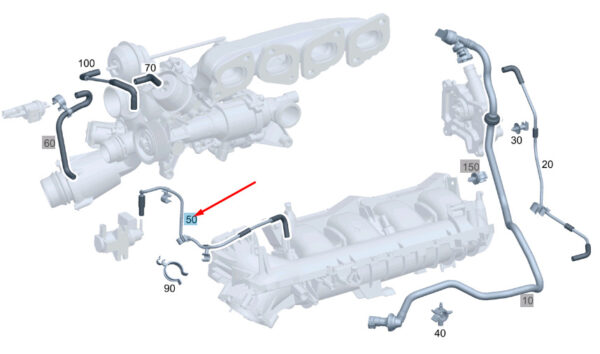 MERCEDES-BENZ E W213 Vacuum Line A2740704232 ORIGINAL