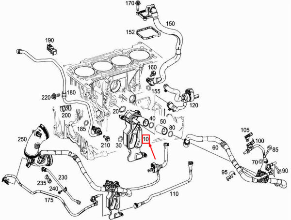 MERCEDES-BENZ E Coupe C238 Engine Oil Separator A2700105401 ORIGINAL