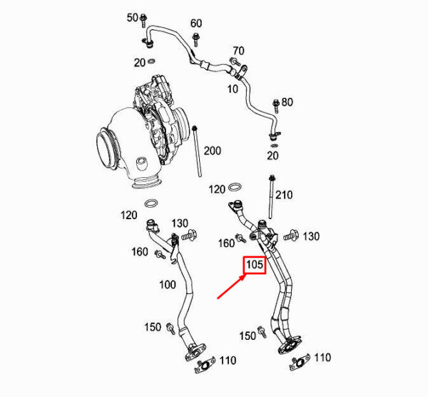 MERCEDES-BENZ GLE W167 Engine Oil Return Line A6541803500 ORIGINAL
