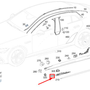 MERCEDES-BENZ AMG GT X290 Left Rocker Panel Trim Bracket A2906987500 ORIGINAL