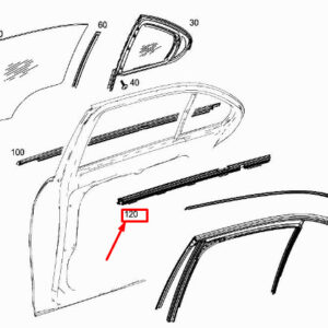 MERCEDES-BENZ C W205 Rear Left Door Window Sealing Rail A2057351100 ORIGINAL