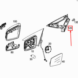 MERCEDES-BENZ CLA C117 Front Left Mirror Sealing A1178110398 ORIGINAL