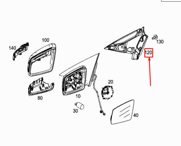 MERCEDES-BENZ CLA C117 Front Left Mirror Sealing A1178110398 ORIGINAL