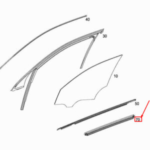 MERCEDES-BENZ GLC X253 Front Left Door Window Strip A2537250165 ORIGINAL