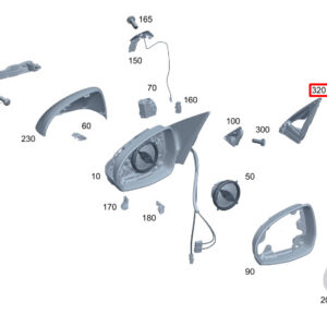 MERCEDES-BENZ S W223 Right Door Mirror Seal A2238113000 ORIGINAL