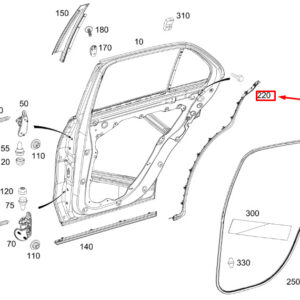 MERCEDES-BENZ GLE W167 Rear Left Door Cover Strip A1676980502 ORIGINAL