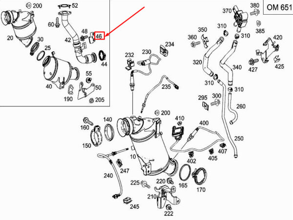 MERCEDES-BENZ C W205 Exhaust Recirculation Line Bracket A2054921141 ORIGINAL