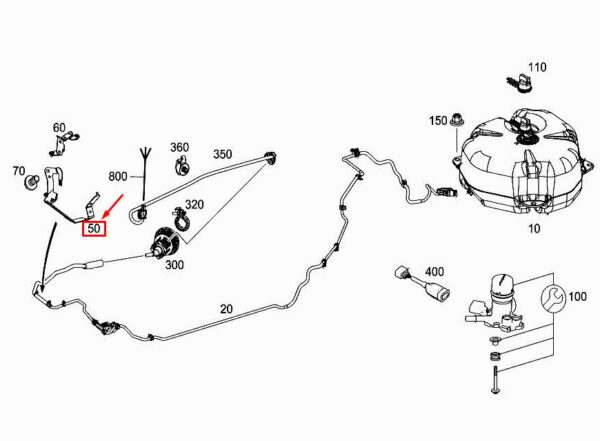 MERCEDES-BENZ E Cabrio A207 Additive Line Bracket A6421599640 ORIGINAL