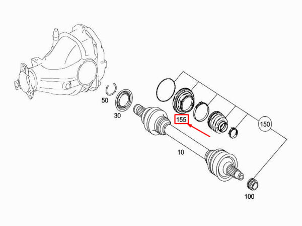 MERCEDES-BENZ S W222 Inner Joint Reducing Ring A2303570094 ORIGINAL