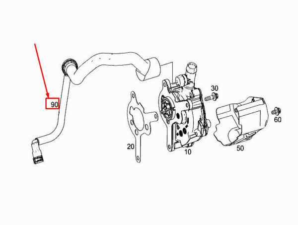 MERCEDES-BENZ E W213 Vacuum Pump Vacuum Line A1771401100 ORIGINAL